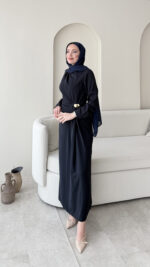 Sare Pileli Elbise - Lacivert