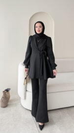 Pira Bağlamalı Scuba Takım - Siyah - Görsel 4