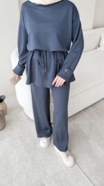 Berli Düğmeli Oyşo Takım - Mavi - Görsel 5