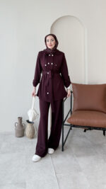 Luvi Düğmeli Oyşo Takım - Bordo