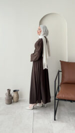 Elvis Bağlamalı Elbise - Koyu Kahve ( Ön sipariş bayram sonrası çıkacaktır  ) - Görsel 2