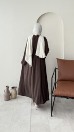 Elvis Bağlamalı Elbise - Koyu Kahve ( Ön sipariş bayram sonrası çıkacaktır  ) - Görsel 3