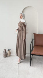 Elvis Bağlamalı Elbise - Vizon ( Ön sipariş bayram sonrası çıkacaktır  ) - Görsel 2