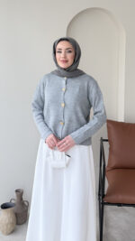 Love Mini Hırka - Gri - Görsel 2