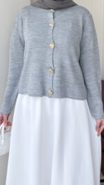 Love Mini Hırka - Gri - Görsel 3