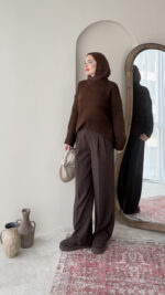 Hola Triko Kazak - Koyu Kahve - Görsel 5