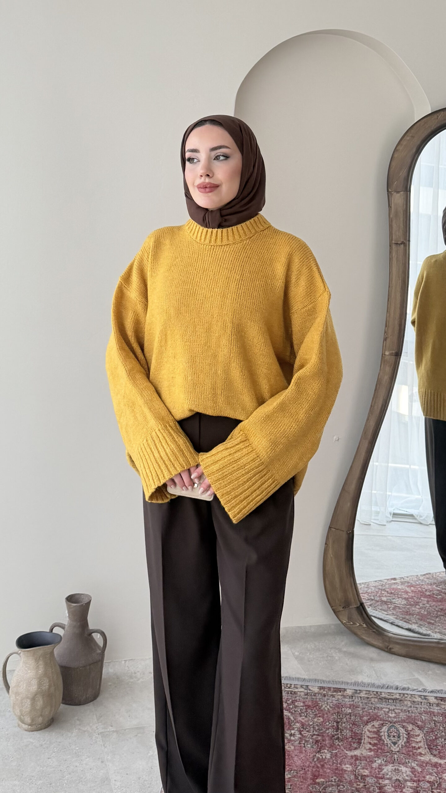 1768339713_0_6966b9019df0e-scaled-1.jpg Hola Triko Kazak - Hardal - Görsel 1