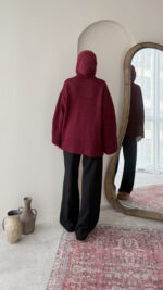 Hola Triko Kazak - Vişne - Görsel 7