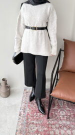 Mişa Triko Kazak - Taş - Görsel 4