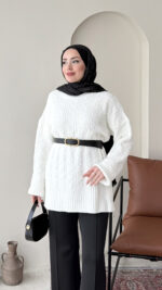 Mişa Triko Kazak - Beyaz - Görsel 2