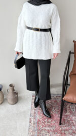 Mişa Triko Kazak - Beyaz - Görsel 4