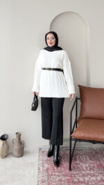 Mişa Triko Kazak - Beyaz - Görsel 5