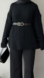 Mişa Triko Kazak - Siyah - Görsel 3