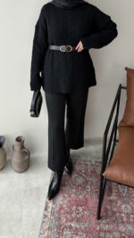 Mişa Triko Kazak - Siyah - Görsel 4