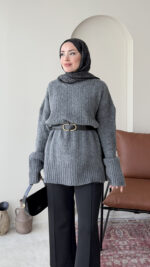 Mişa Triko Kazak - Antrasit - Görsel 2