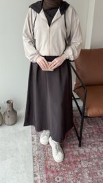 Erbaa Garni Detaylı Elbise&Ceket Takım - Kahve - Görsel 5