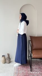 Erbaa Garni Detaylı Elbise&Ceket Takım - Lacivert - Görsel 2