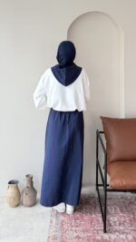 Erbaa Garni Detaylı Elbise&Ceket Takım - Lacivert - Görsel 3