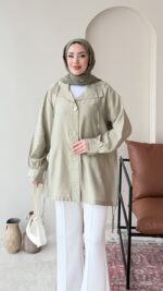 Rela Gold Detaylı Ceket - Çağla