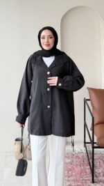 Rela Gold Detaylı Ceket - Siyah