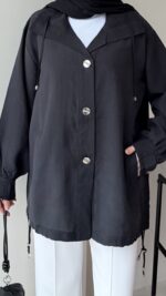 Rela Gold Detaylı Ceket - Siyah - Görsel 6