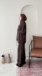 Mesa Garni Detaylı Oyşo Takım - Kahve - Görsel 2