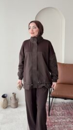 Mesa Garni Detaylı Oyşo Takım - Kahve - Görsel 4