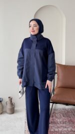 Mesa Garni Detaylı Oyşo Takım - Lacivert - Görsel 5