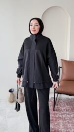 Mesa Garni Detaylı Oyşo Takım - Siyah ( Ön sipariş bayram sonrası kargolanacaktır) - Görsel 5