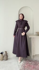 Naze Kot Elbise - Mürdüm