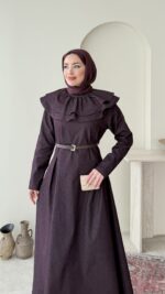 Naze Kot Elbise - Mürdüm - Görsel 4