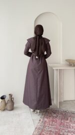 Naze Kot Elbise – Kahve - Görsel 3