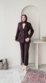Polya Blazer Takım - Mürdüm