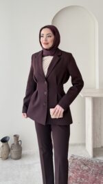 Polya Blazer Takım - Mürdüm - Görsel 5