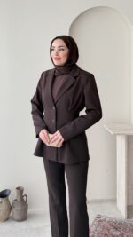 Polya Blazer Takım – Kahve - Görsel 4