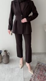 Polya Blazer Takım – Kahve - Görsel 6