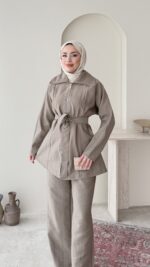 Mirta Taşlı Takım - Vizon - Görsel 4