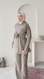 Mirta Taşlı Takım - Vizon - Görsel 5