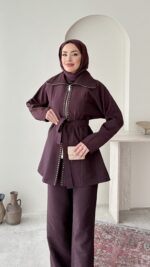 Mirta Taşlı Takım – Mürdüm - Görsel 4