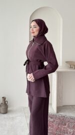 Mirta Taşlı Takım – Mürdüm - Görsel 5