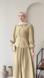 Naia Kemerli Takım - Hardal - Görsel 5