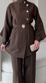 Hare Taşlı Takım - Kahve - Görsel 7