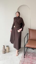 Keyla Candy Elbise – Kahve - Görsel 3