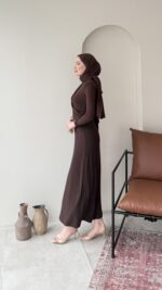 Keyla Candy Elbise – Kahve - Görsel 7