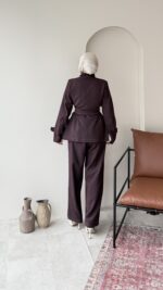 Miri Düğme Detaylı Takım - Mürdüm - Görsel 3