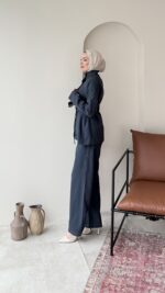 Miri Düğme Detaylı Takım – Lacivert - Görsel 2