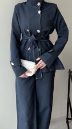 Miri Düğme Detaylı Takım – Lacivert - Görsel 6