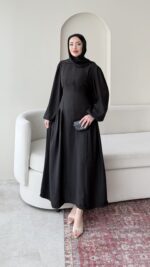 Talya Bağlama Detaylı Elbise - Siyah