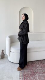 Sue Modal Trenç - Siyah - Görsel 4