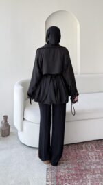 Sue Modal Trenç - Siyah - Görsel 6